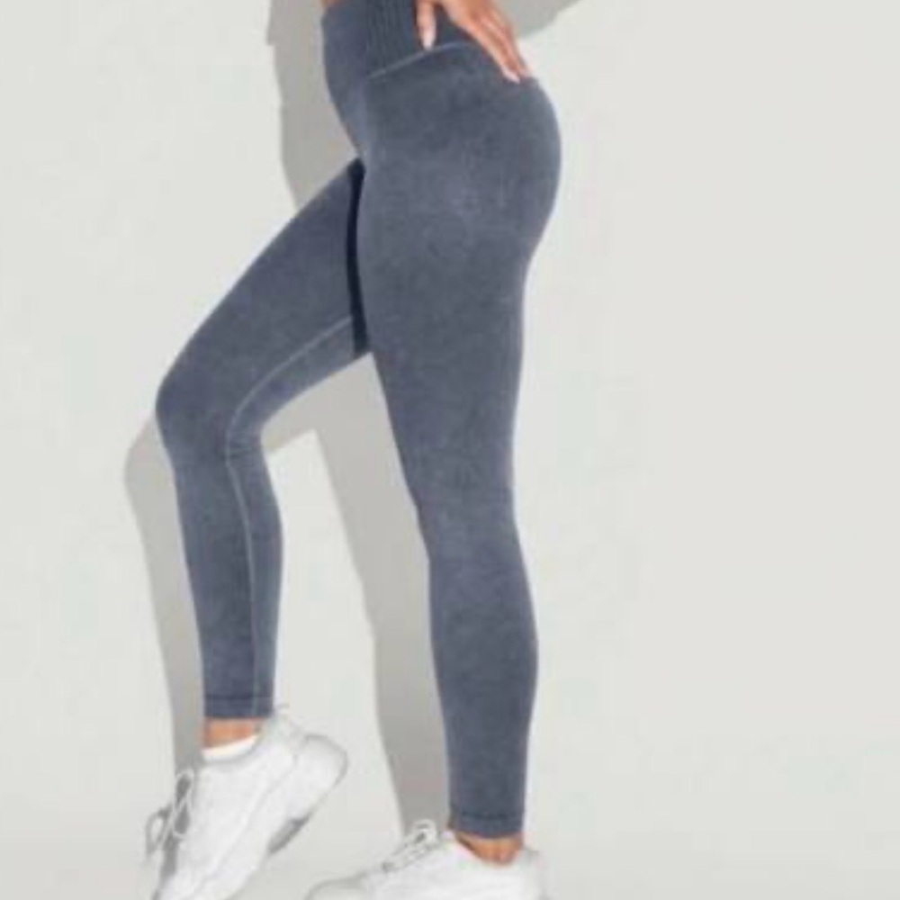 POPFLEX Curve Flex Leggings Indigo ribbed NWOT